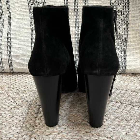 BCBGeneration Rocco Black Suede Open Toe Booties Size 8.5 - Picture 6 of 8